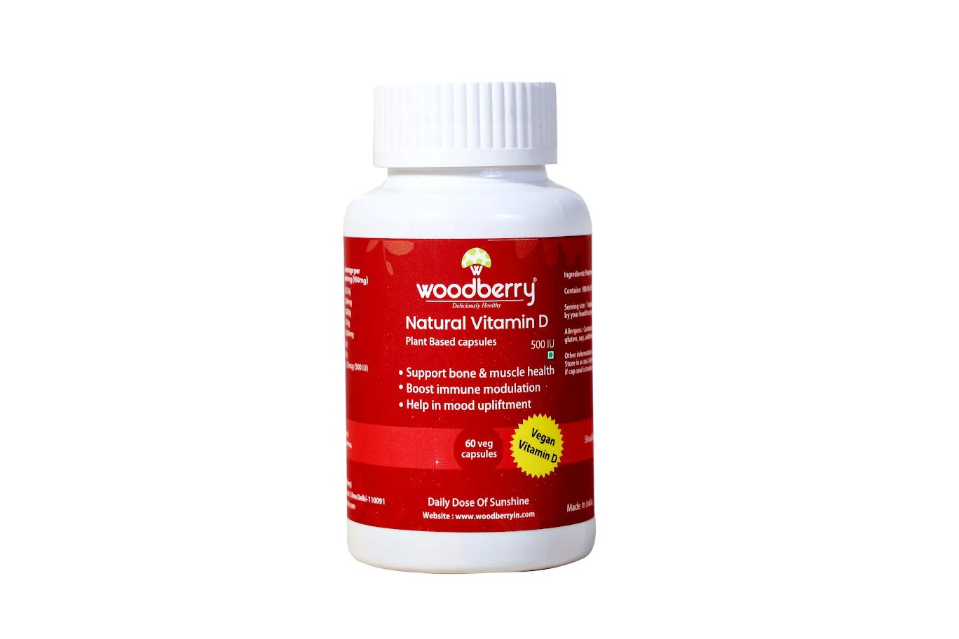 Woodberry Natural Vitamin D 500 IU Capsules - Image 2