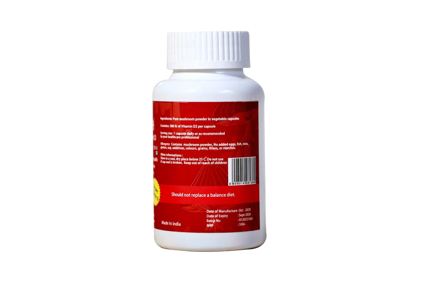 Woodberry Natural Vitamin D 500 IU Capsules - Image 3